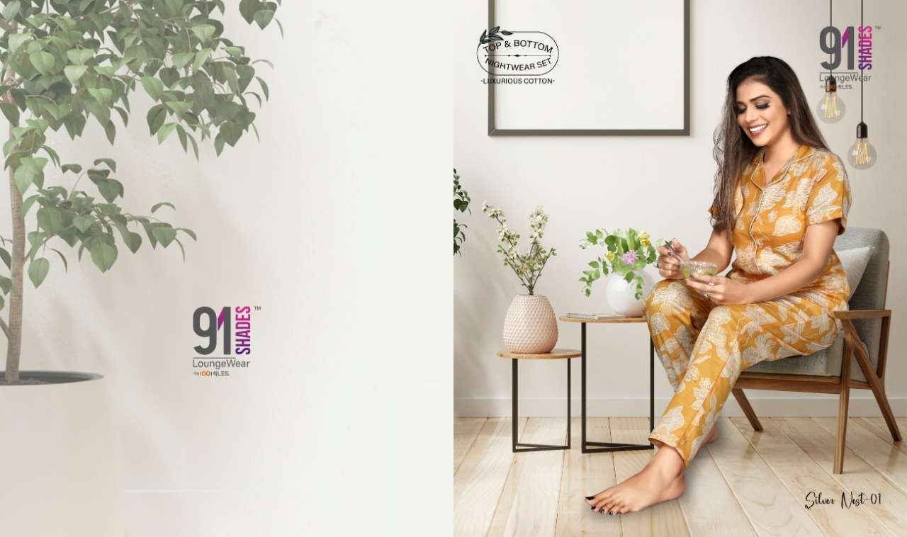 SILVER NEST BY 91SHADES COTTON PRINTED LADIES NIGHT DRESS COLLECTION