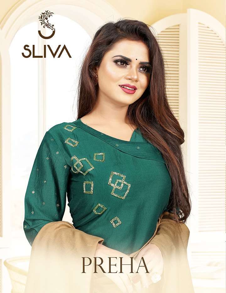 sliva preha series 1001-1005 chinon slub readymade suit