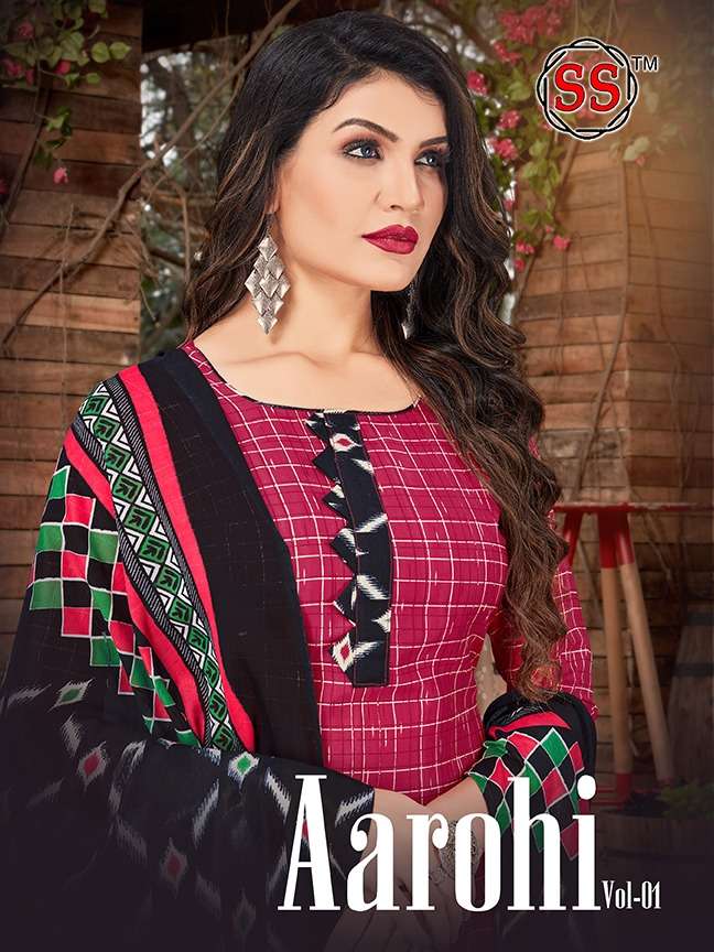 ss aarohi vol 1 series 1001-1012 indo cotton printed suits