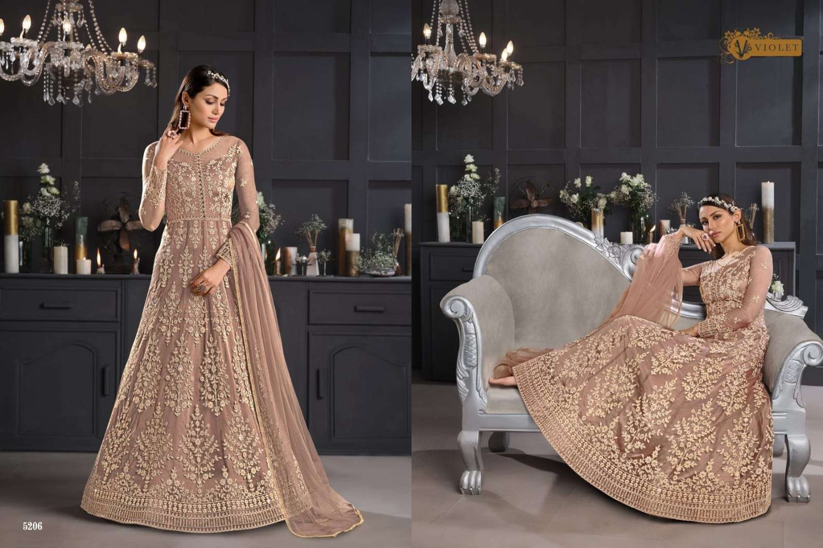 SWAGAT VIOLET 2 DESIGNER BUTTERFLY NET SUIT