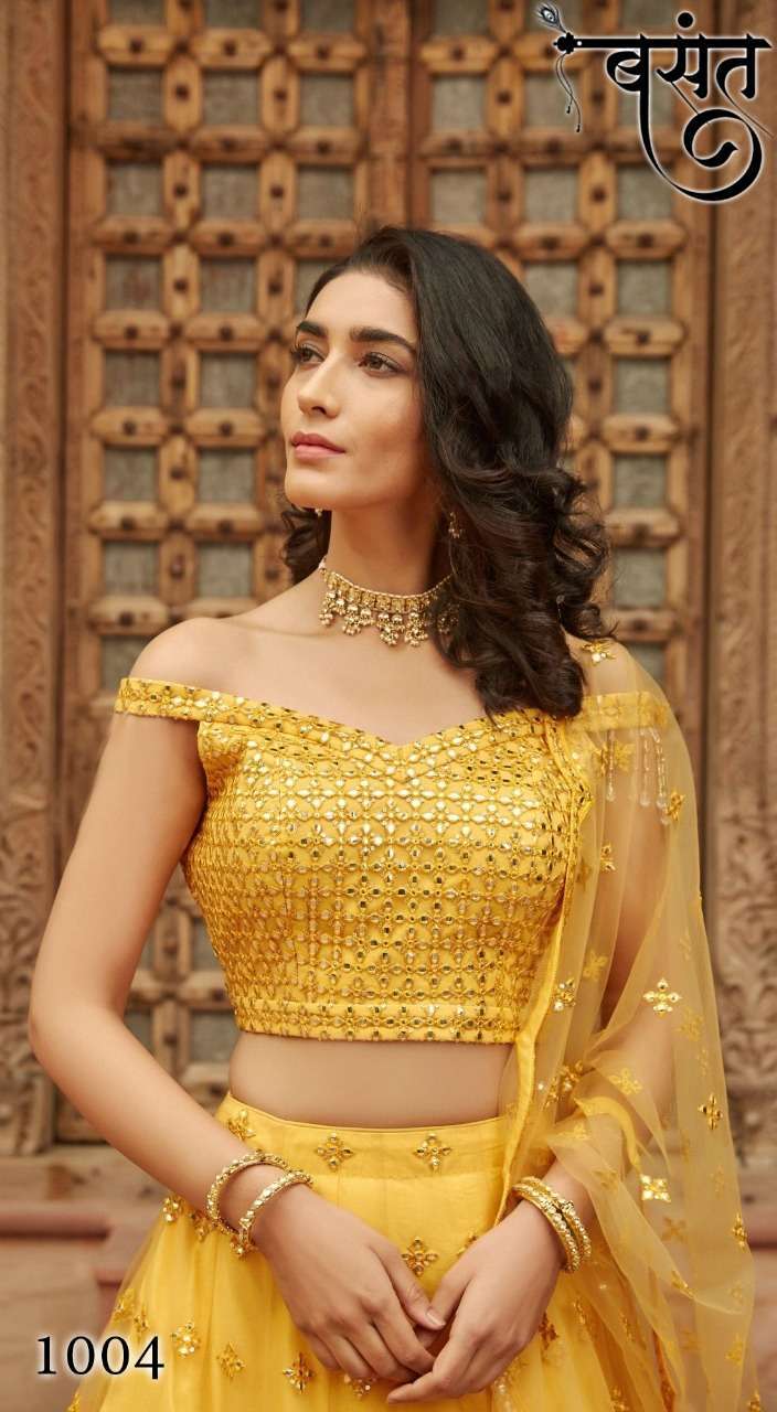 sylishta basant series 1001-1004 Organza silk lehenga