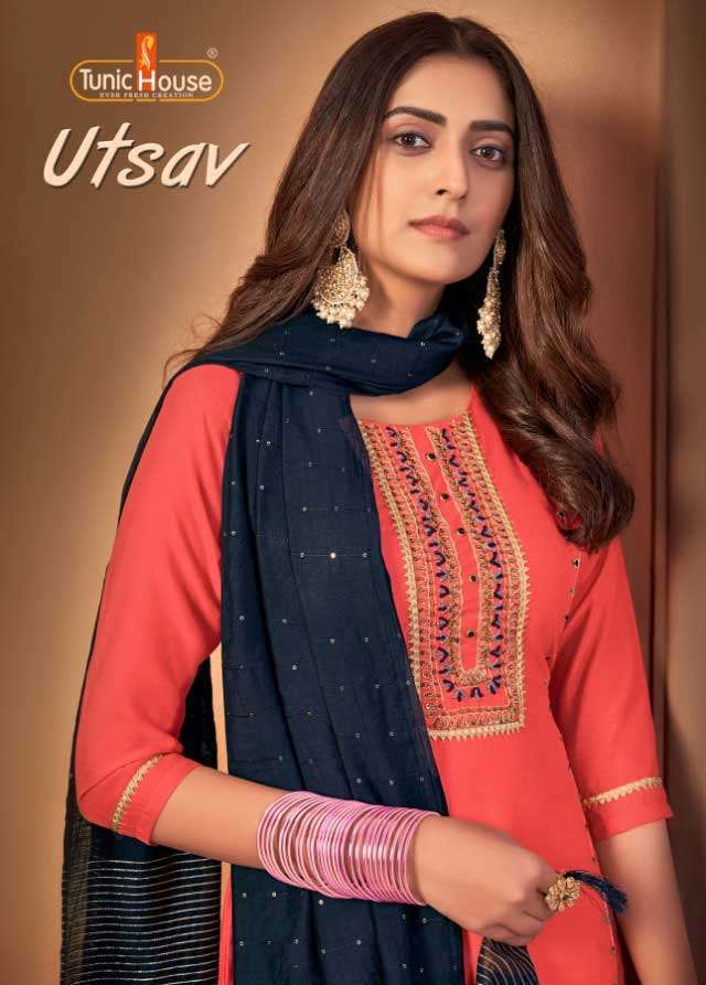 tunic house utsav series 10001-10004 premium fancy silk suit