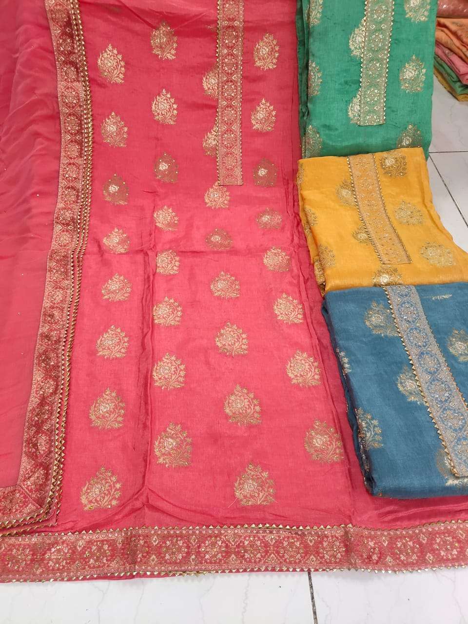 Utsav suits dolla jacqard pure dolla jacqard embroidery suits