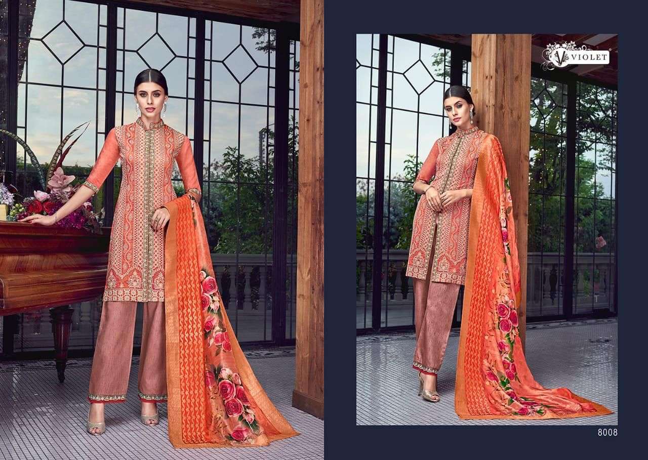 VIOLET SWAGAT SEZANE DESIGNER SILK SUIT 