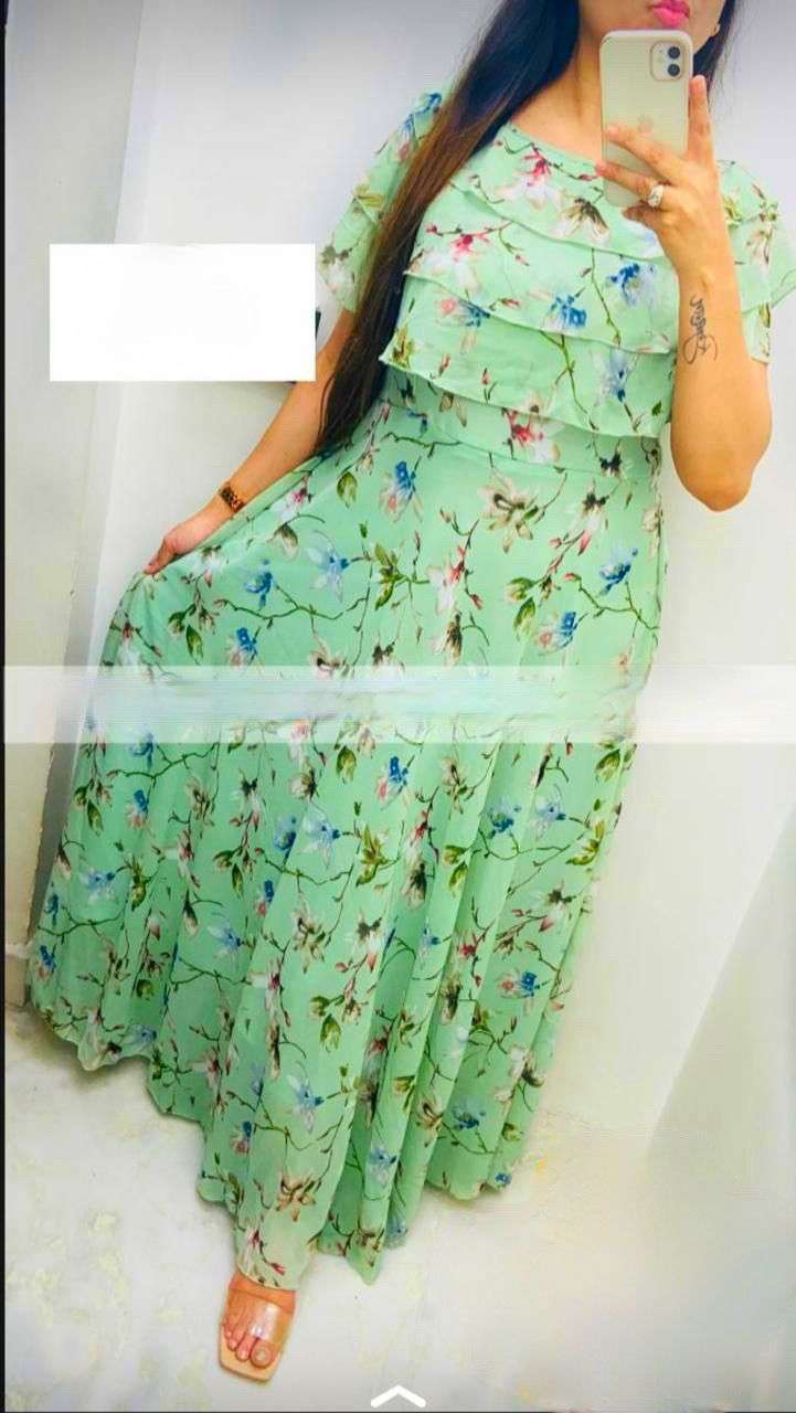 X-LADY 3 COLORS DESIGNER FAUX GEORGETTE DRESS 
