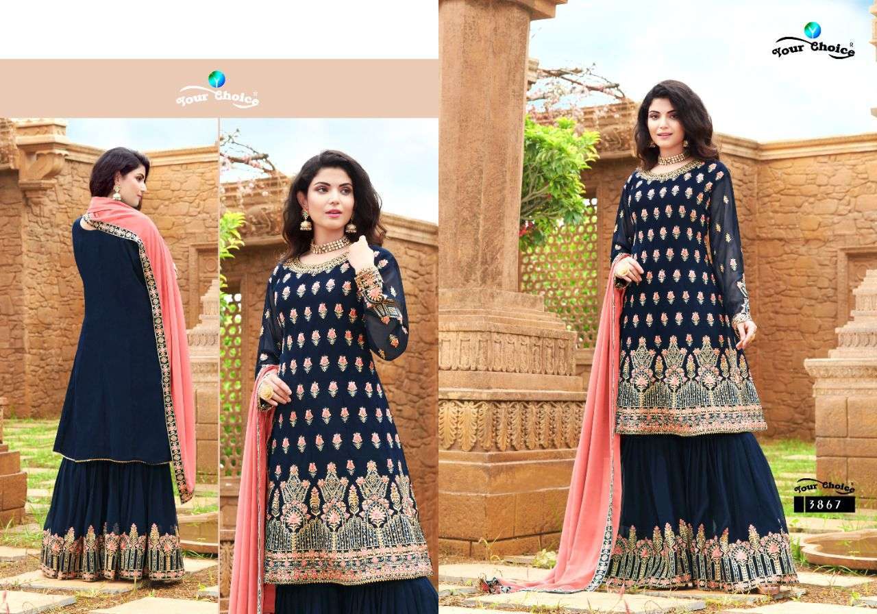 Your choice sagga series 3867-3870 blooming georgette suit