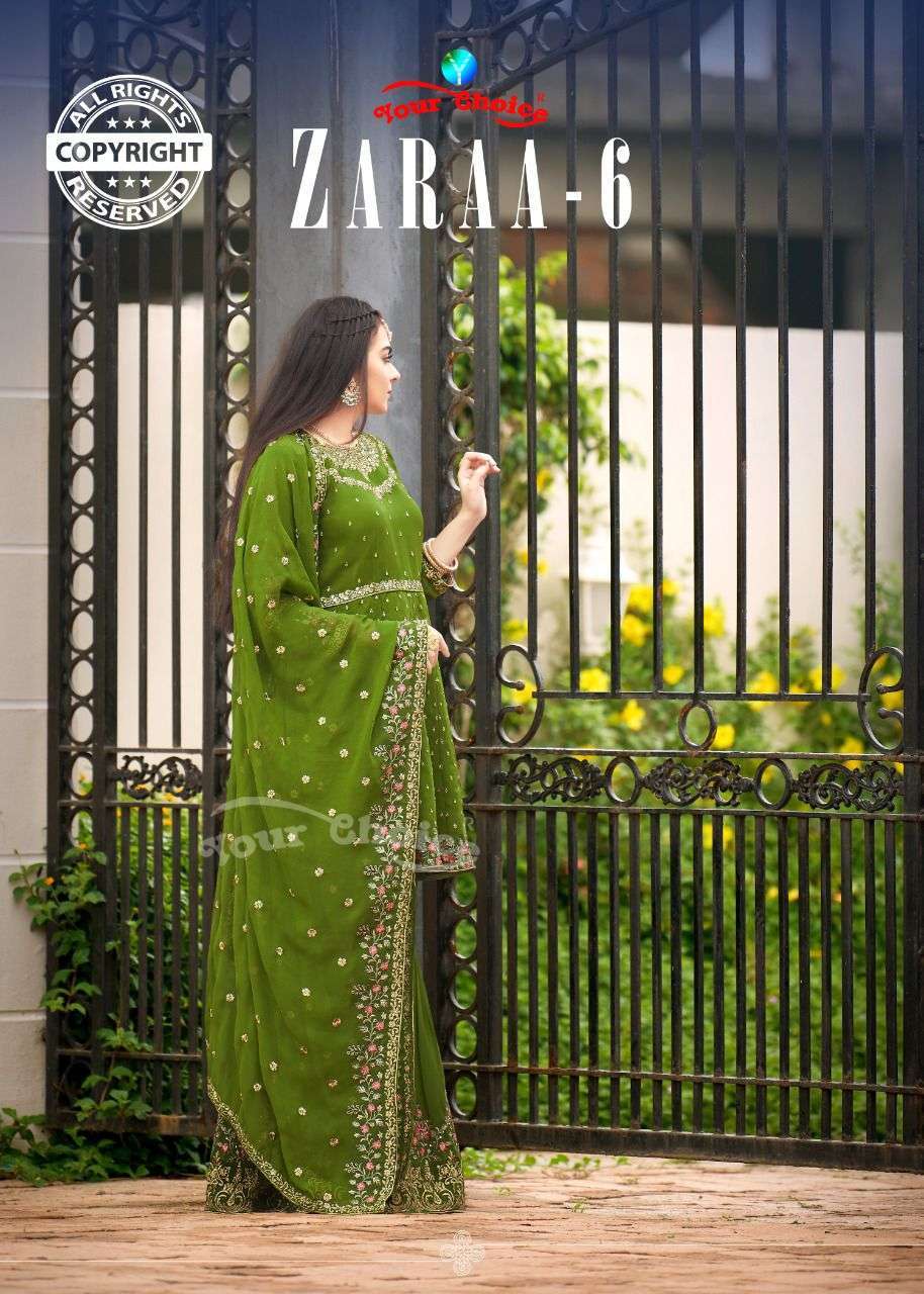 your choice zaraa vol 6 series 3892-3897 blooming georgette suit 