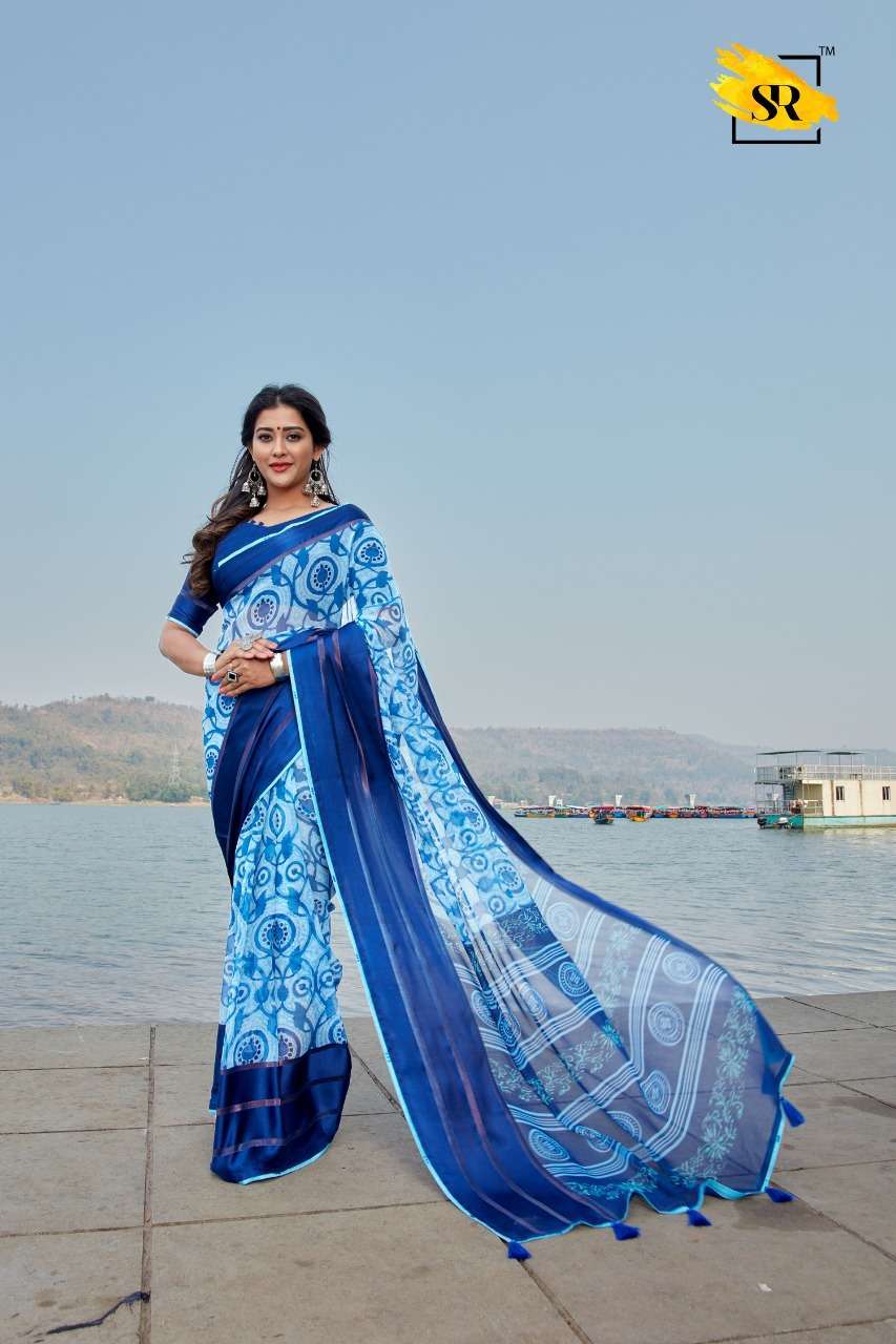 AKIRA DESIGNER GEORGETTE WITH SATIN PATTA SAREE 