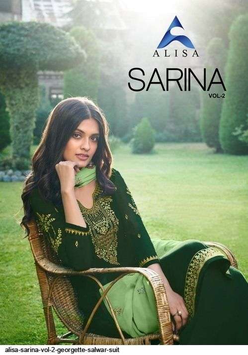 alisa sarina vol 2 series 7101-7106 faux georgette suit 