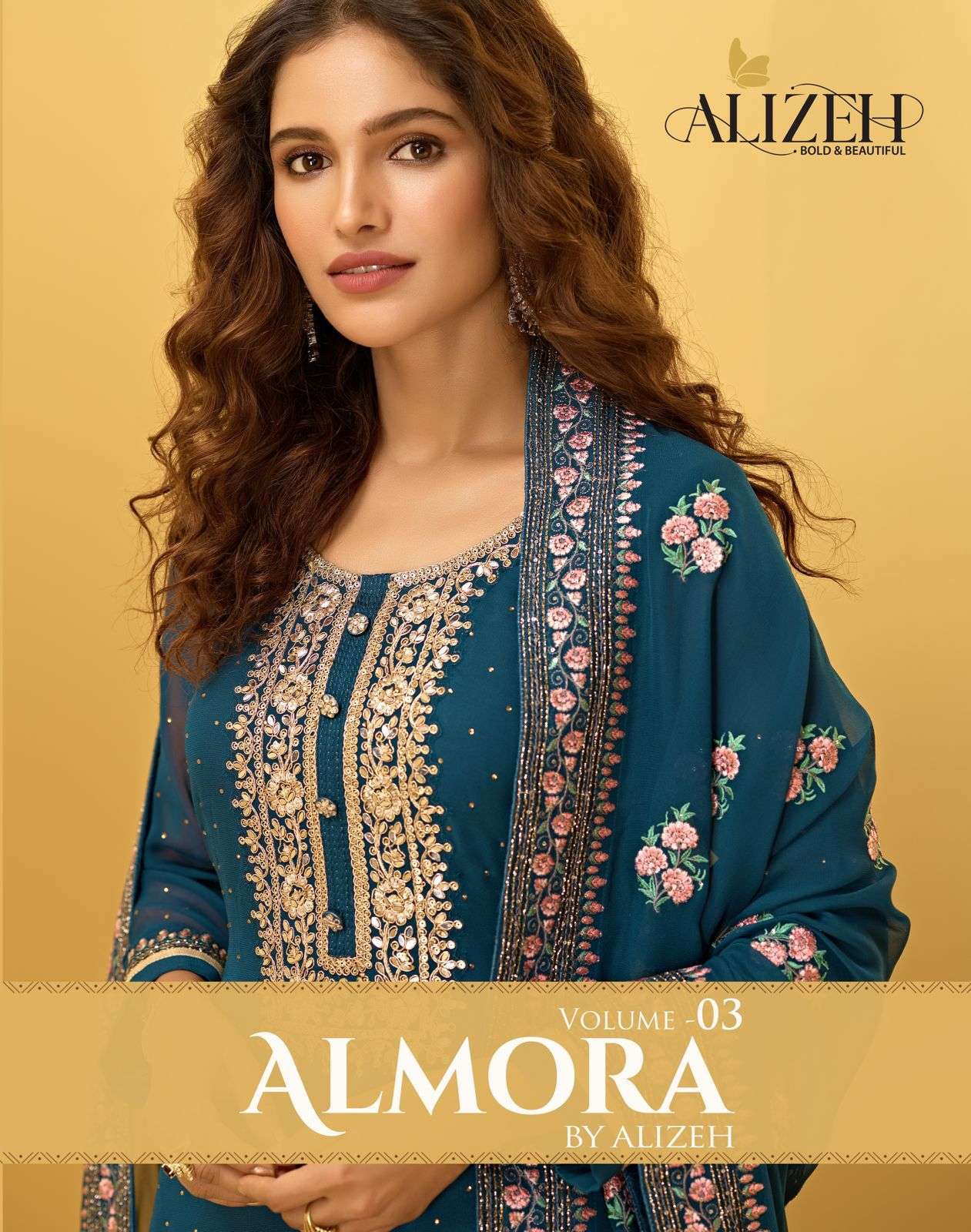 ALIZEH OFFICIAL ALMORA VOL-3 DESIGNER ALIZEH GEORGETTE SUIT 