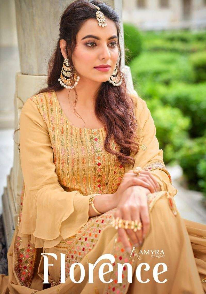amyra designer florence series 501-504 Heavy Real Saudi georgette suit
