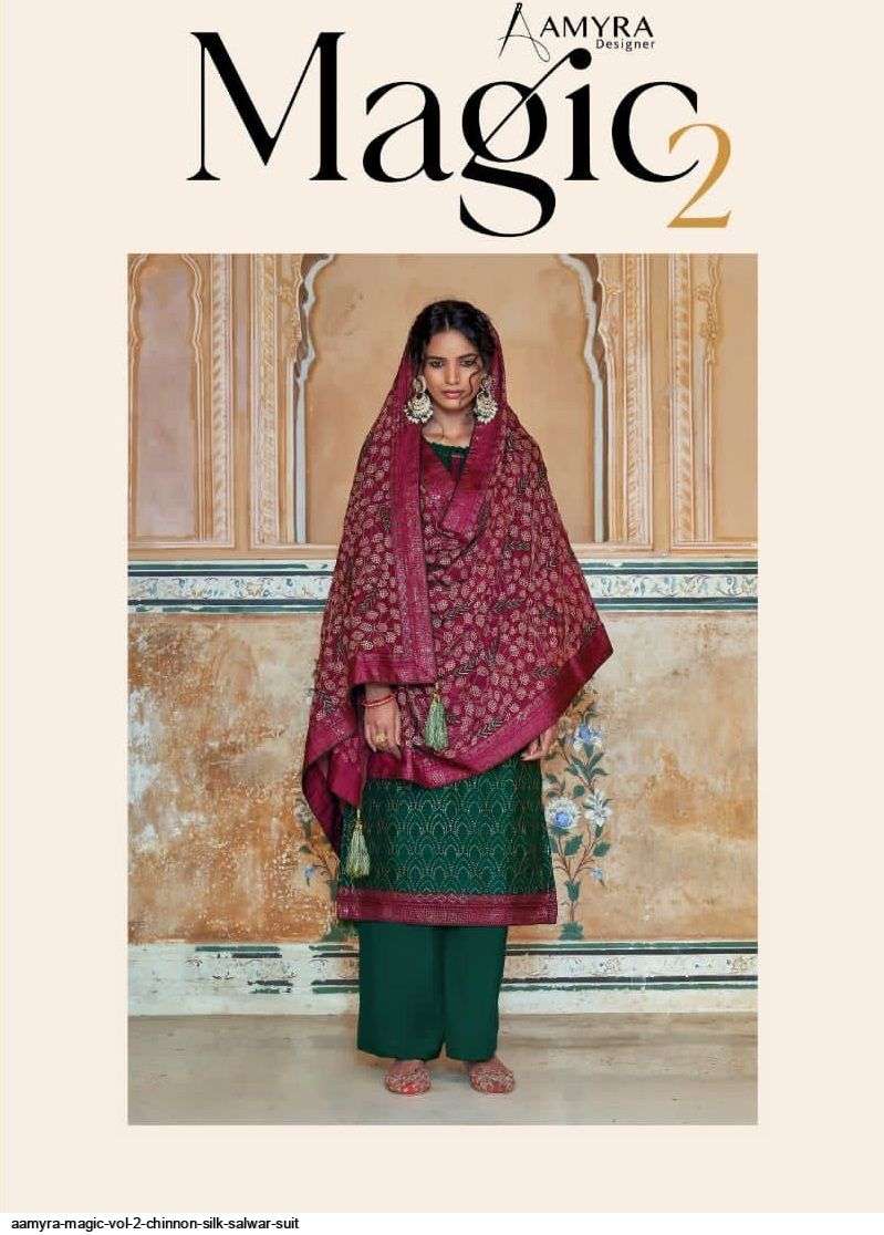amyra designer magic vol 2 series 1005-1008 Heavy Chinon silk suits