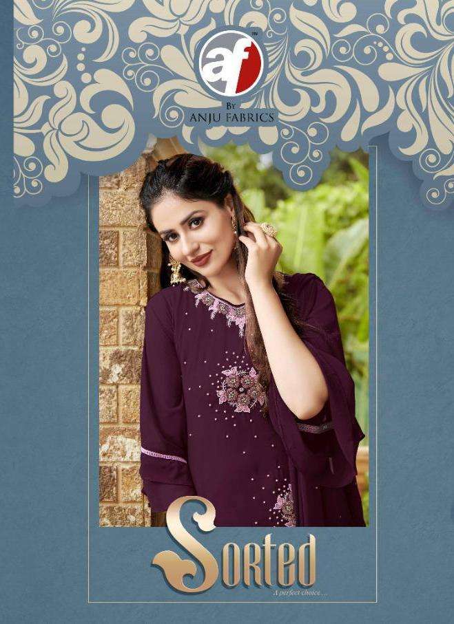 anju fab sorted series 6021-6025 heavu faux georgette suit