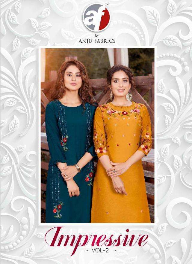 anju impressive vol 2 series 2081-2086 bember silk kurti 