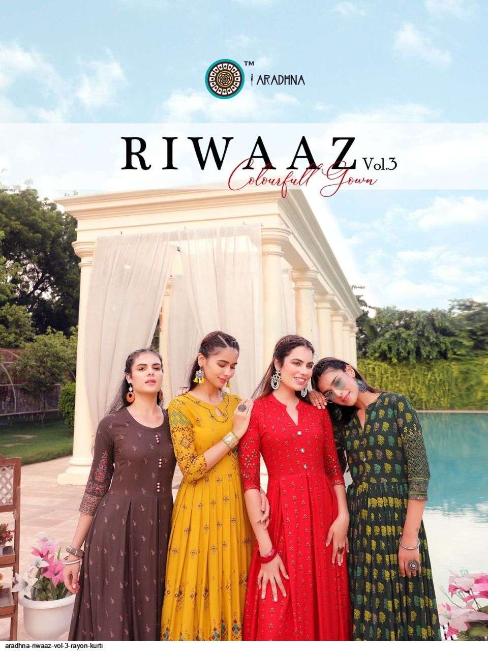 aradhna riwaaz vol 3 series 3001-3012 heavy rayon kurtis