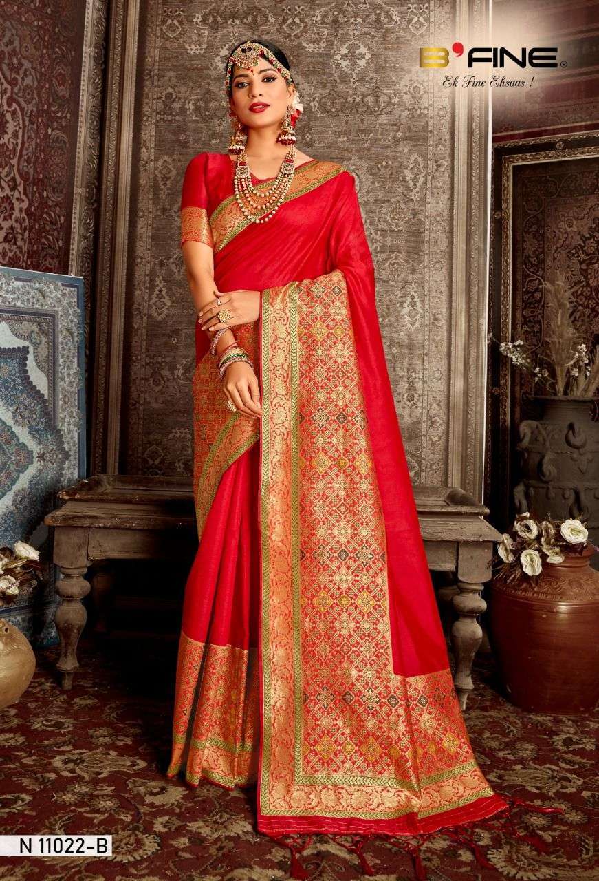 b fine meenakari series 11019-11024 silk saree collection
