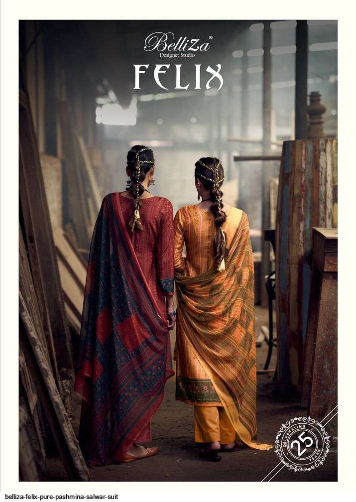 belliza felix series 715001-715008 Pure Pashmina digital print suit