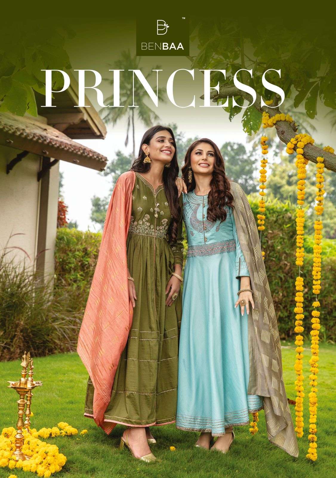 benbaa princess series 01-06 Heavy fancy silk kurti with dupatta