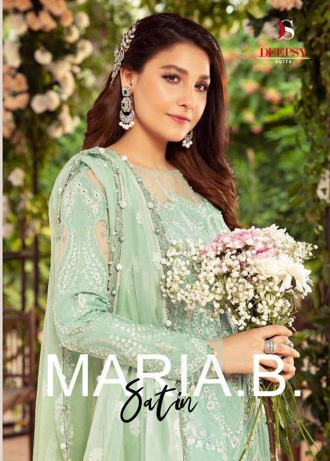 deepsy suits maria b satin series 1251-1255 Pure Satin Silk suit