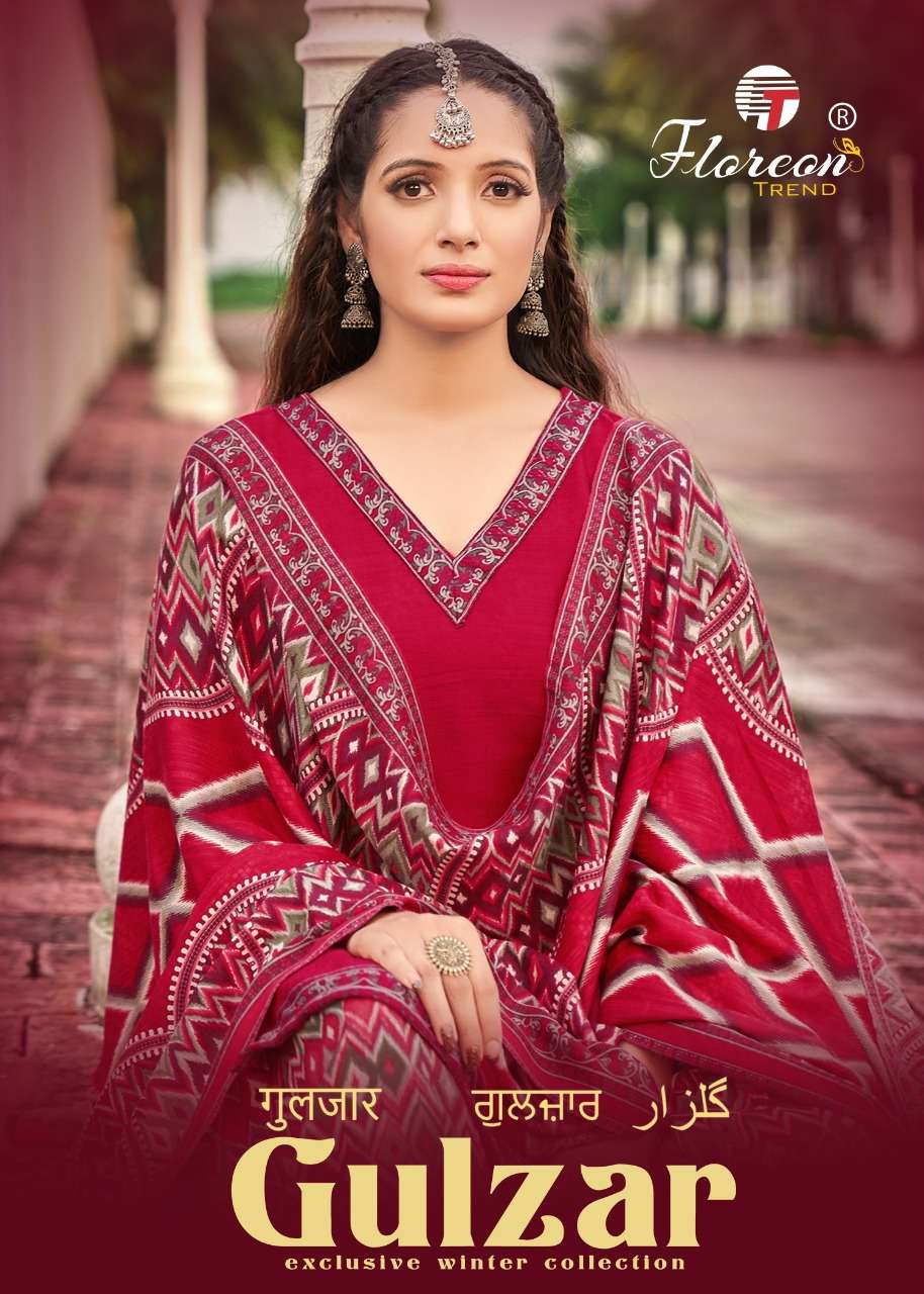 floreon trend gulzar exclusive winter collection series 3001-3010 pure pashmina suit