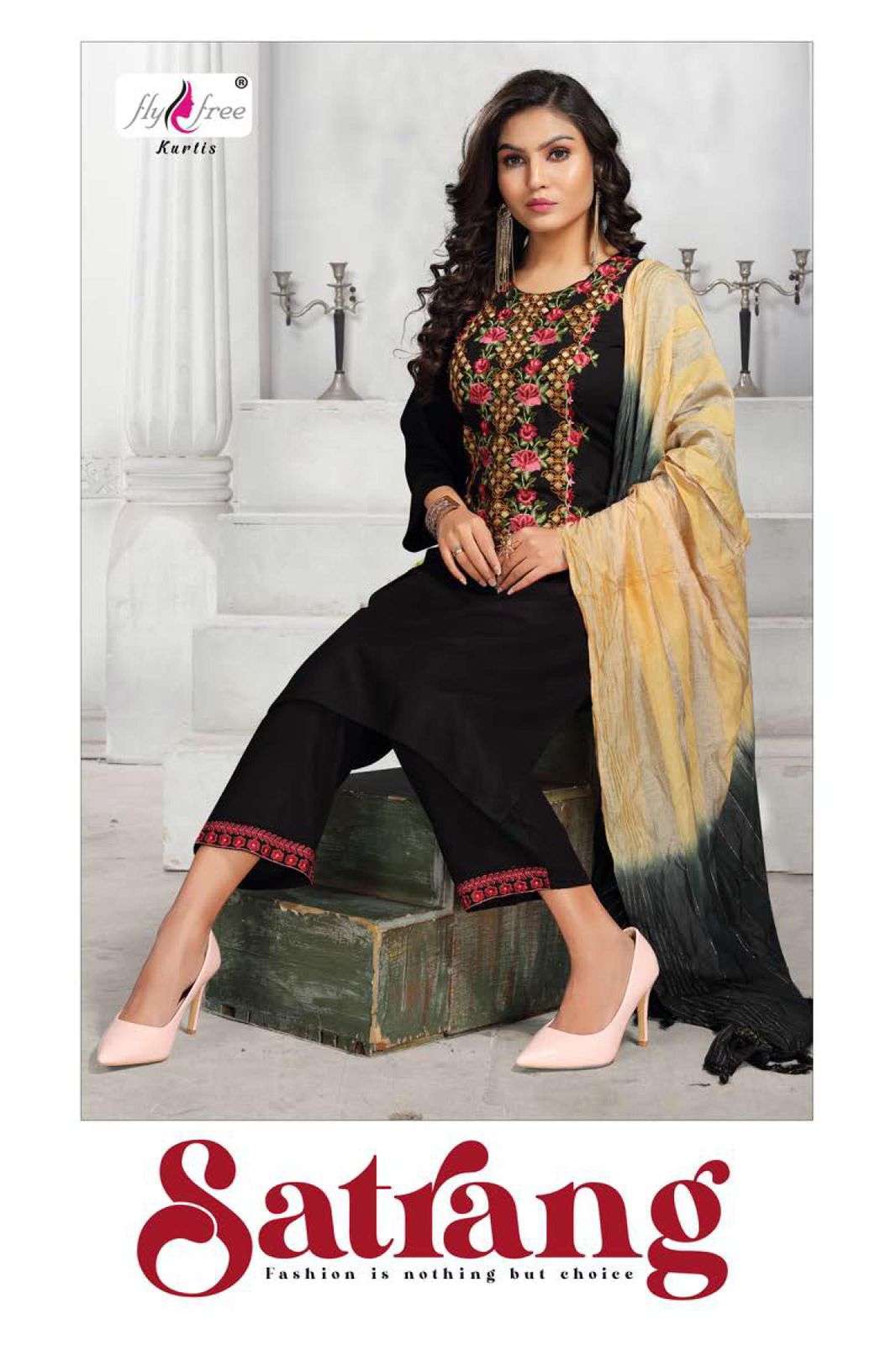 fly free satrang series 1001-1006 heavy rayon suits
