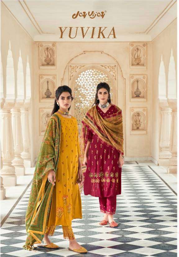 jay vijay yuvika series 2281-2289 pure bember silk suit 