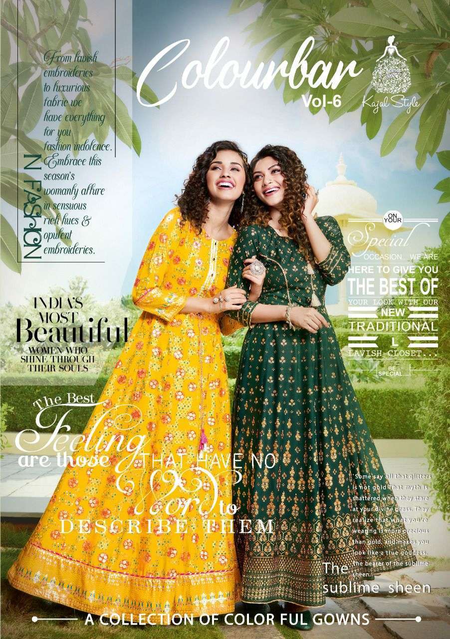 Kajal style colourbar vol 6 series 7001-7010  Heavy Reyon kurti