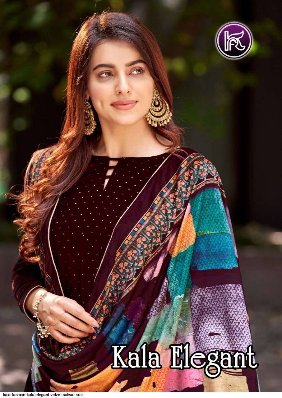 kala fashion elegant series 2001-2007 velvet with swarovski work suit 