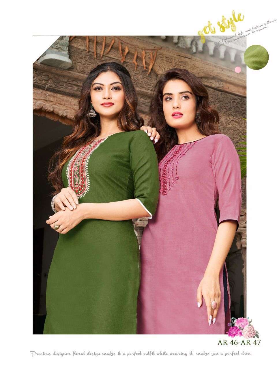 kanika anuroop vol 5 series 39-48 Rubby silk with embroidery work kurti