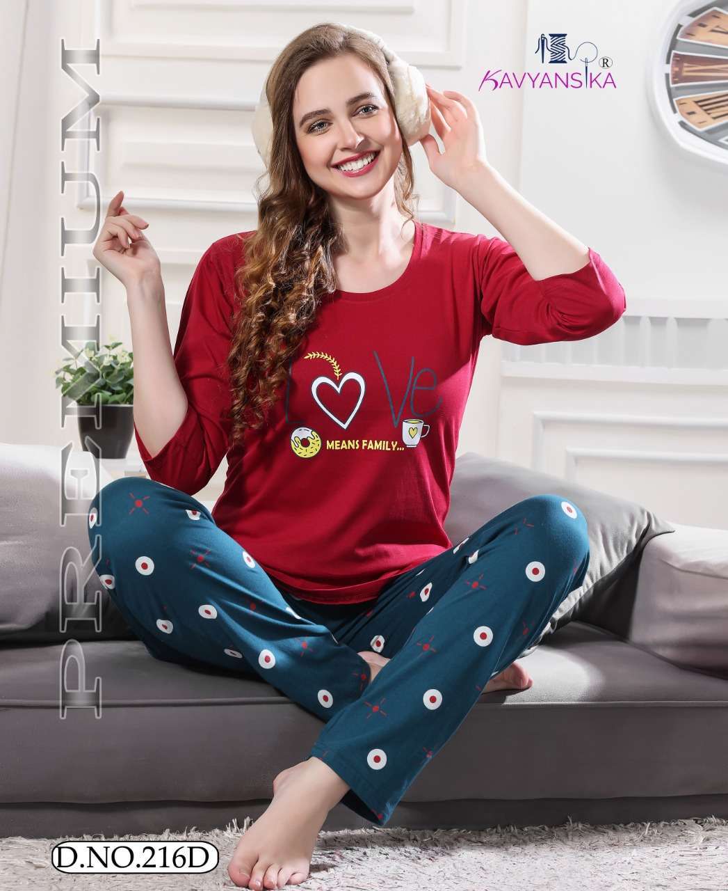 kavyansika vol 216 Cotton Hosiery Women Full sleeve Night suit