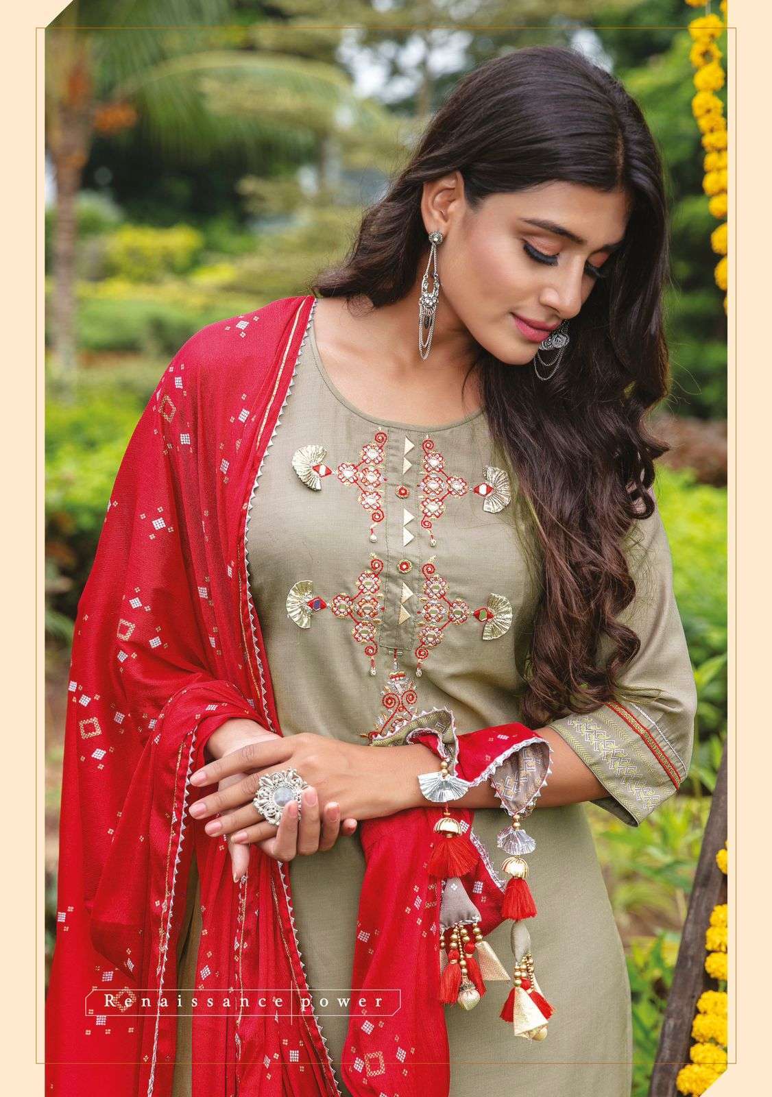 kiana glimmering series 101-107 Heavy Maslin with embroidery work suit