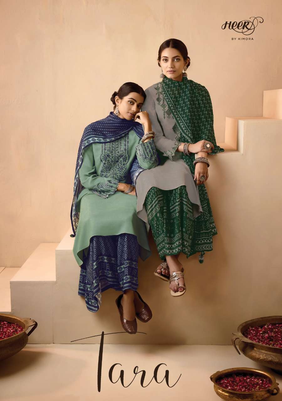 kimora heer tara series 8601-8608 Pashmina With Work suit