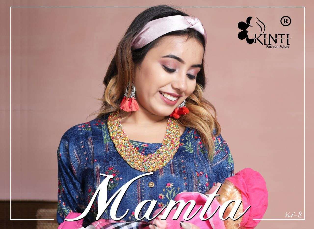 kinti mamta 8 series 801-810 rayon 14kg print kurti 