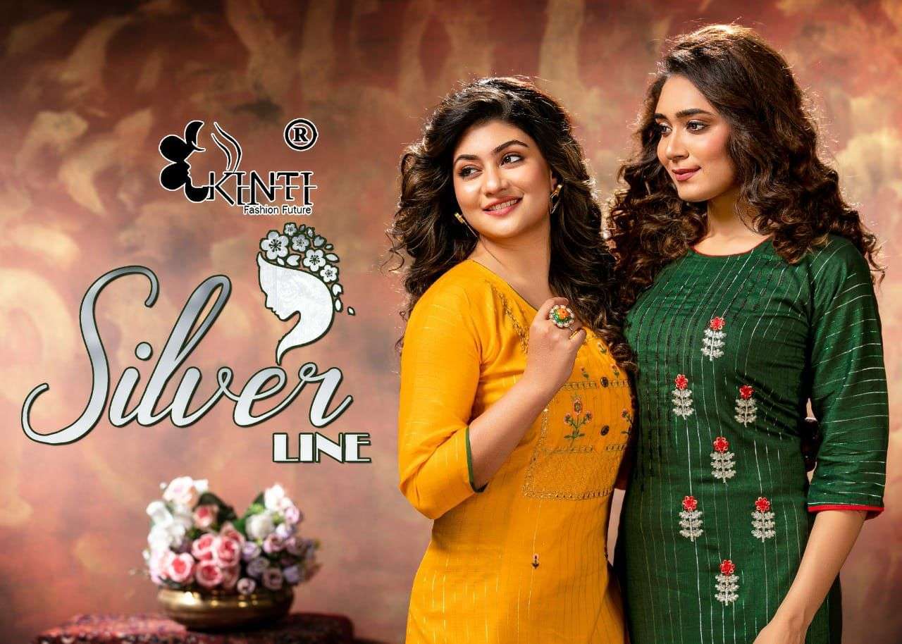 kinti silver line series 101-110 Rayon Lurex kurti