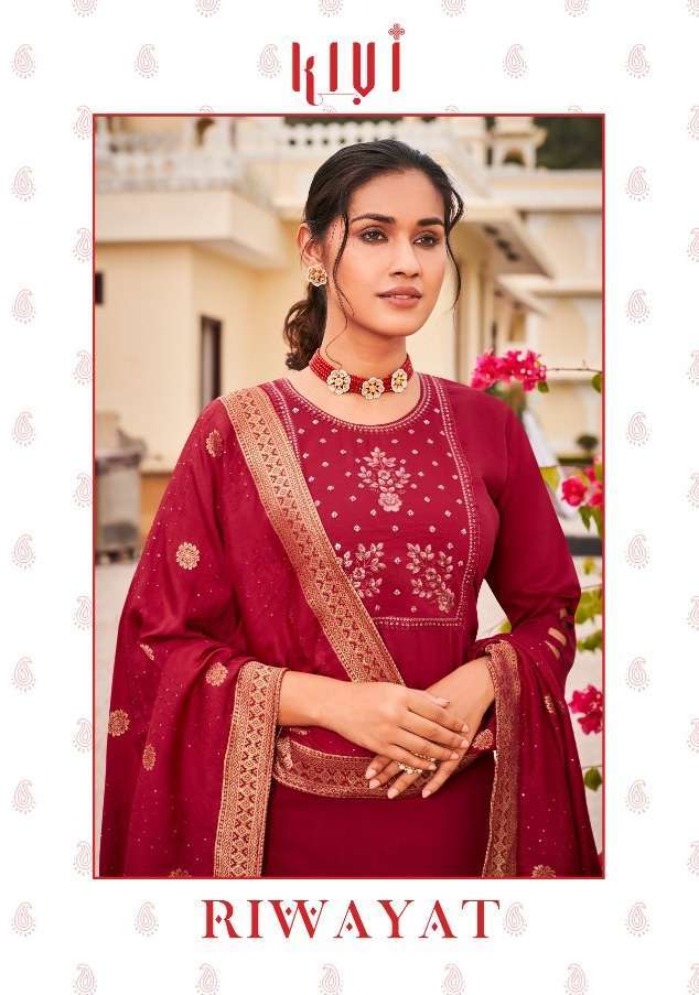 kivi riwayat series 12837-12840 Parampara Silk With Embroidery suit