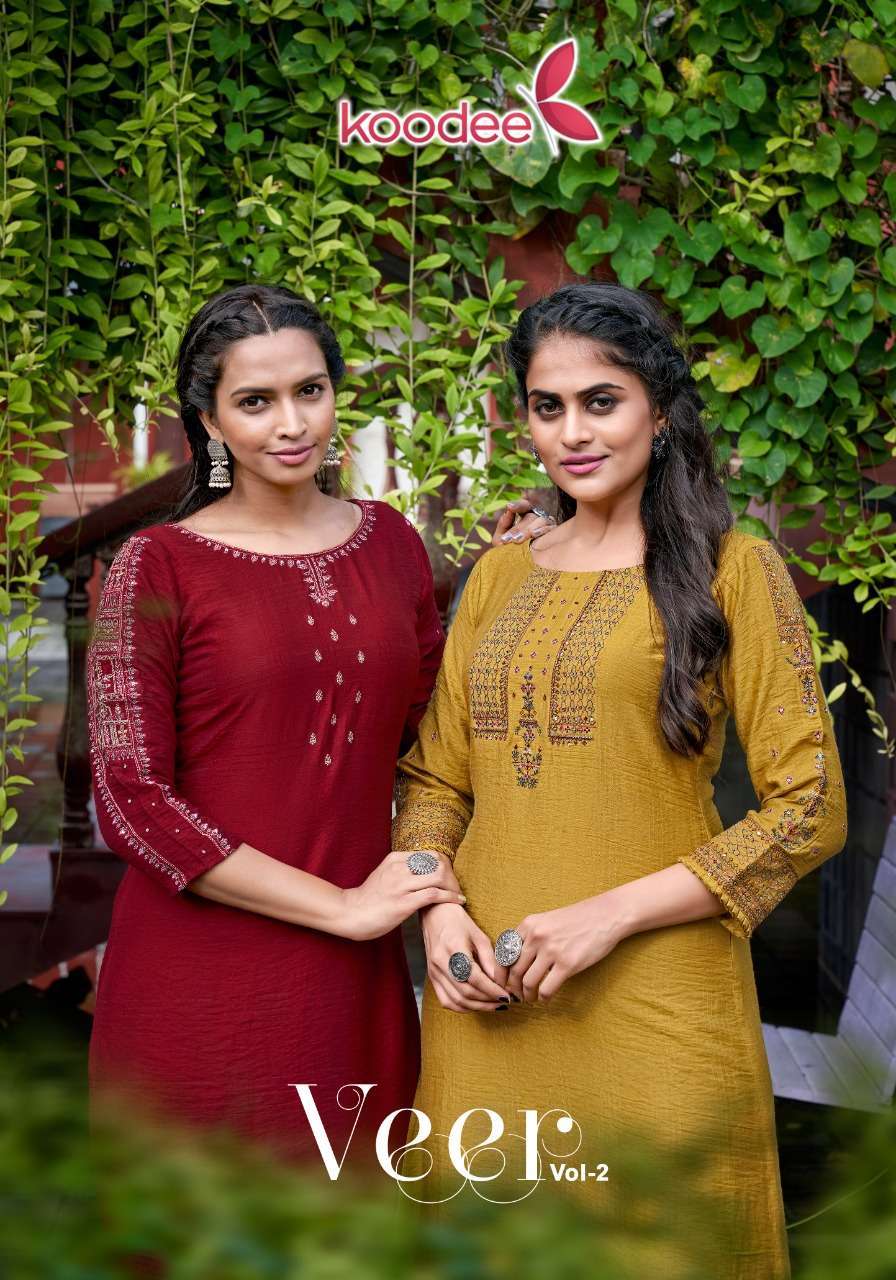 koodee veer vol 2 series 1001-1006 viscose silk kurti