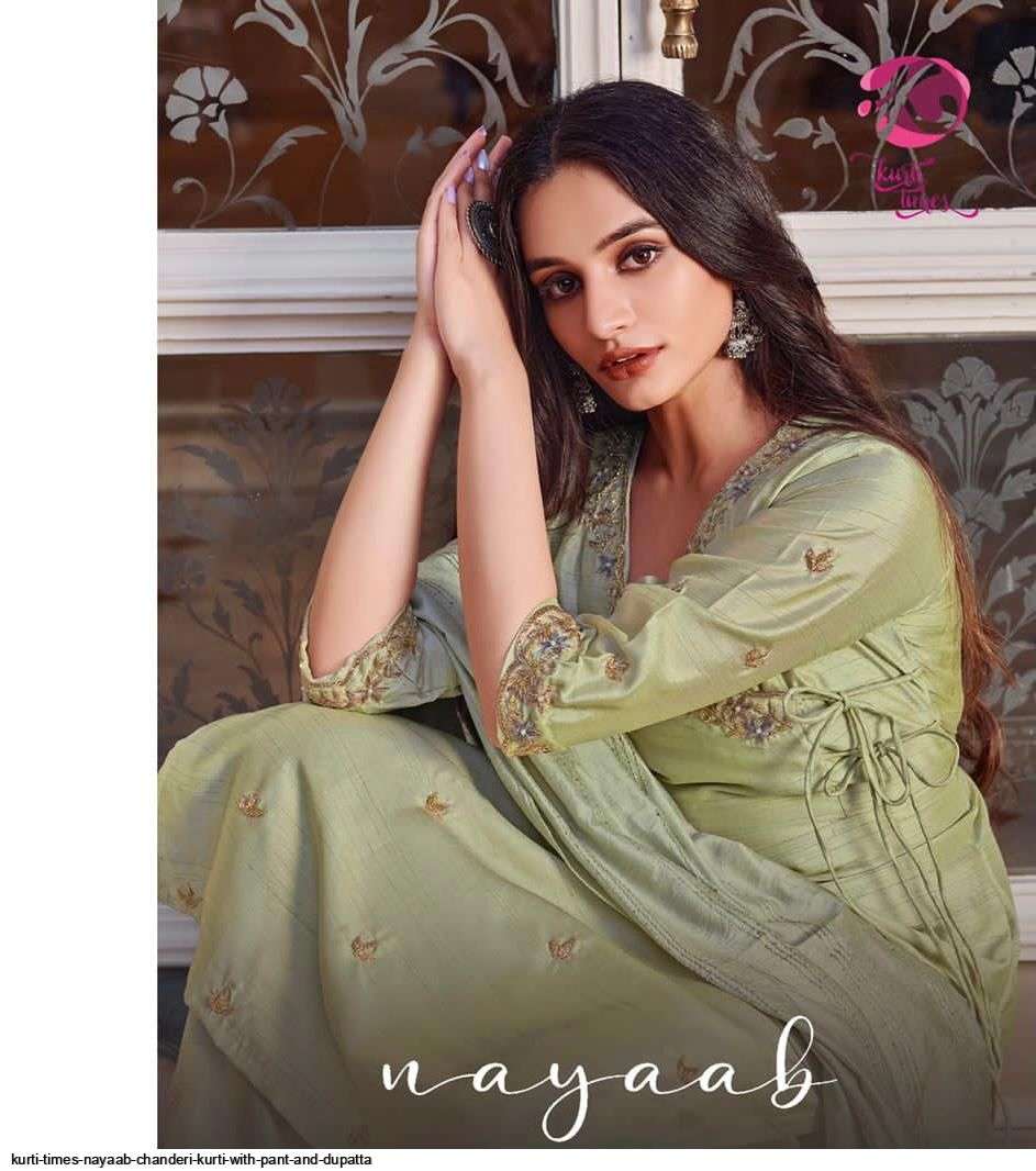 kurti times nayaab series 8001-8004 silk handwork suits