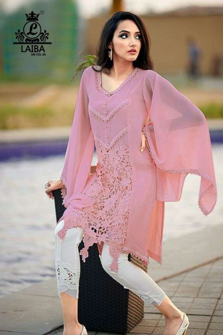LAIBA AM VOL-85 DESIGNER PURE GEORGETTE KURTI 