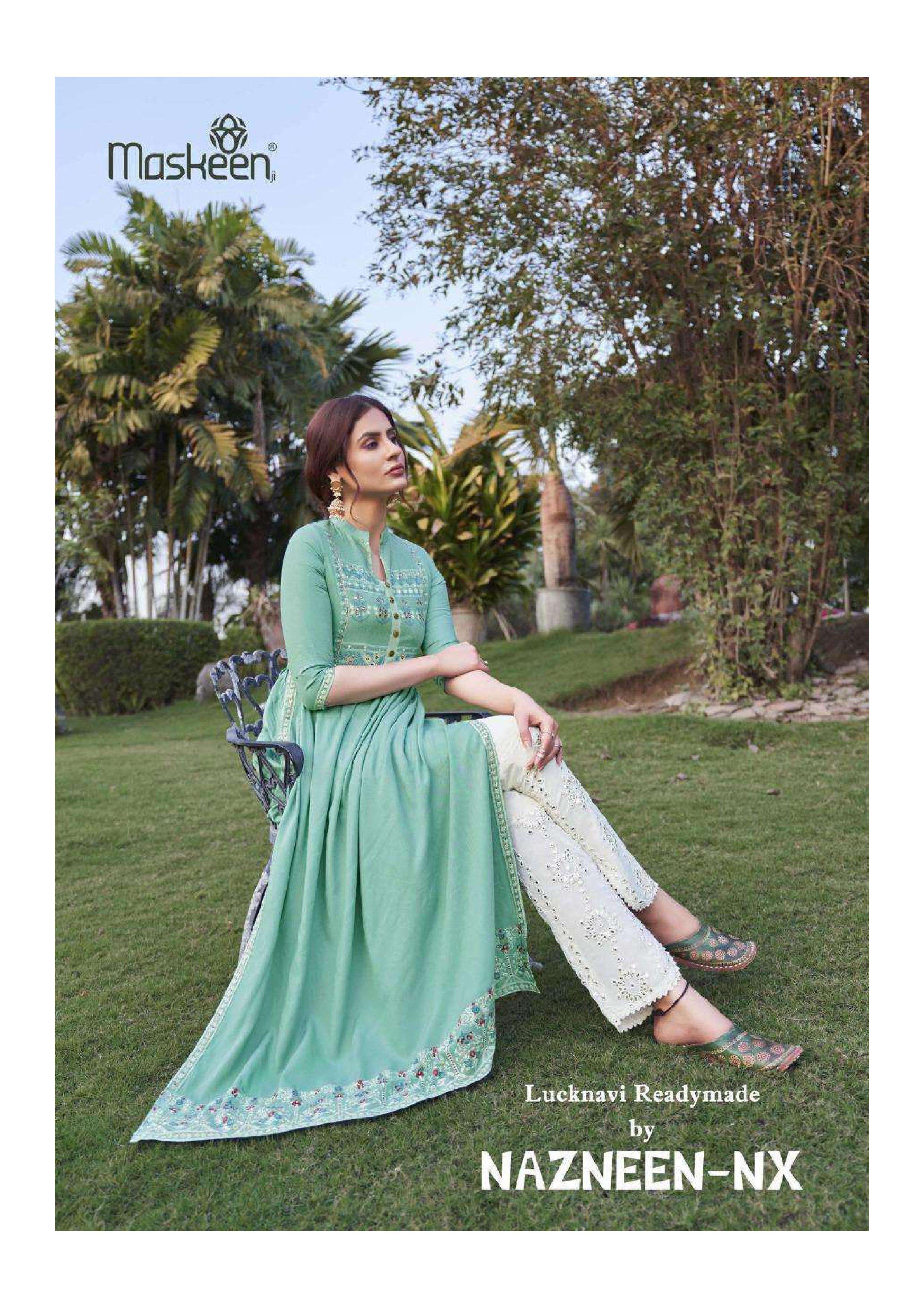 Maskeen Nazneen Nx series 2112 heavy rayon kurti with bottom