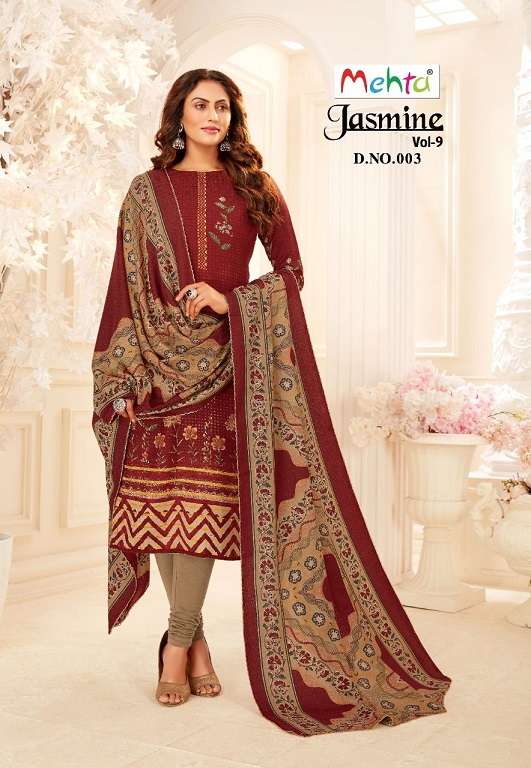 mehta jasmine vol-9 series 001-008 pashmina suit 