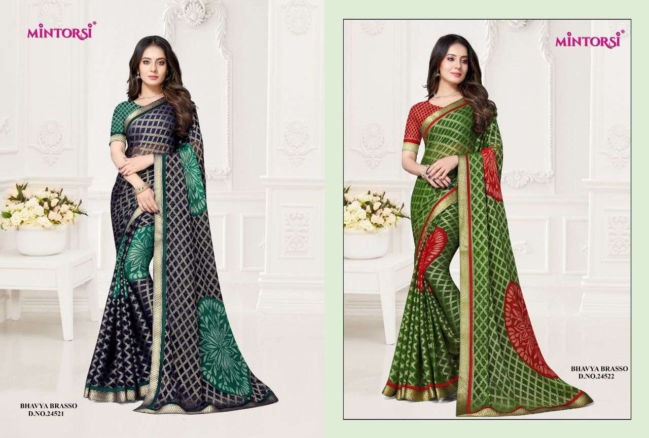 mintorsi bhavya brasso series 24521-24526 Chiffon Brasso saree