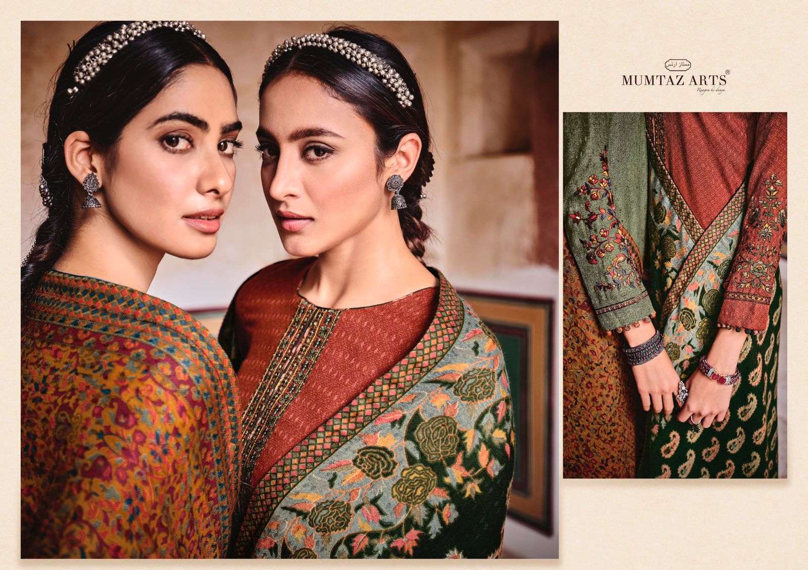 mumtaz arts kani series 4001-4007 pure pashmina print suit 