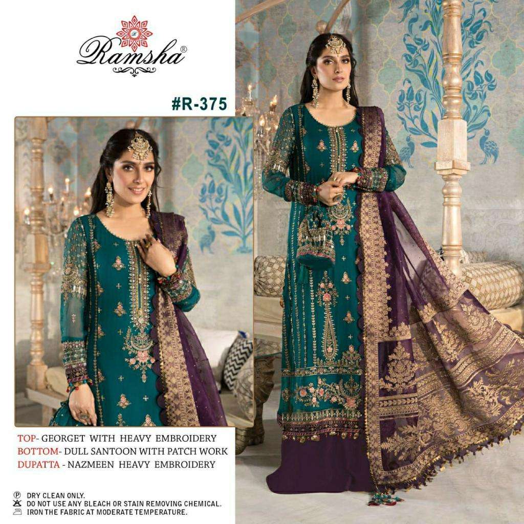 RAMSHA R-375 DESIGNER GEORGETTE SUIT 