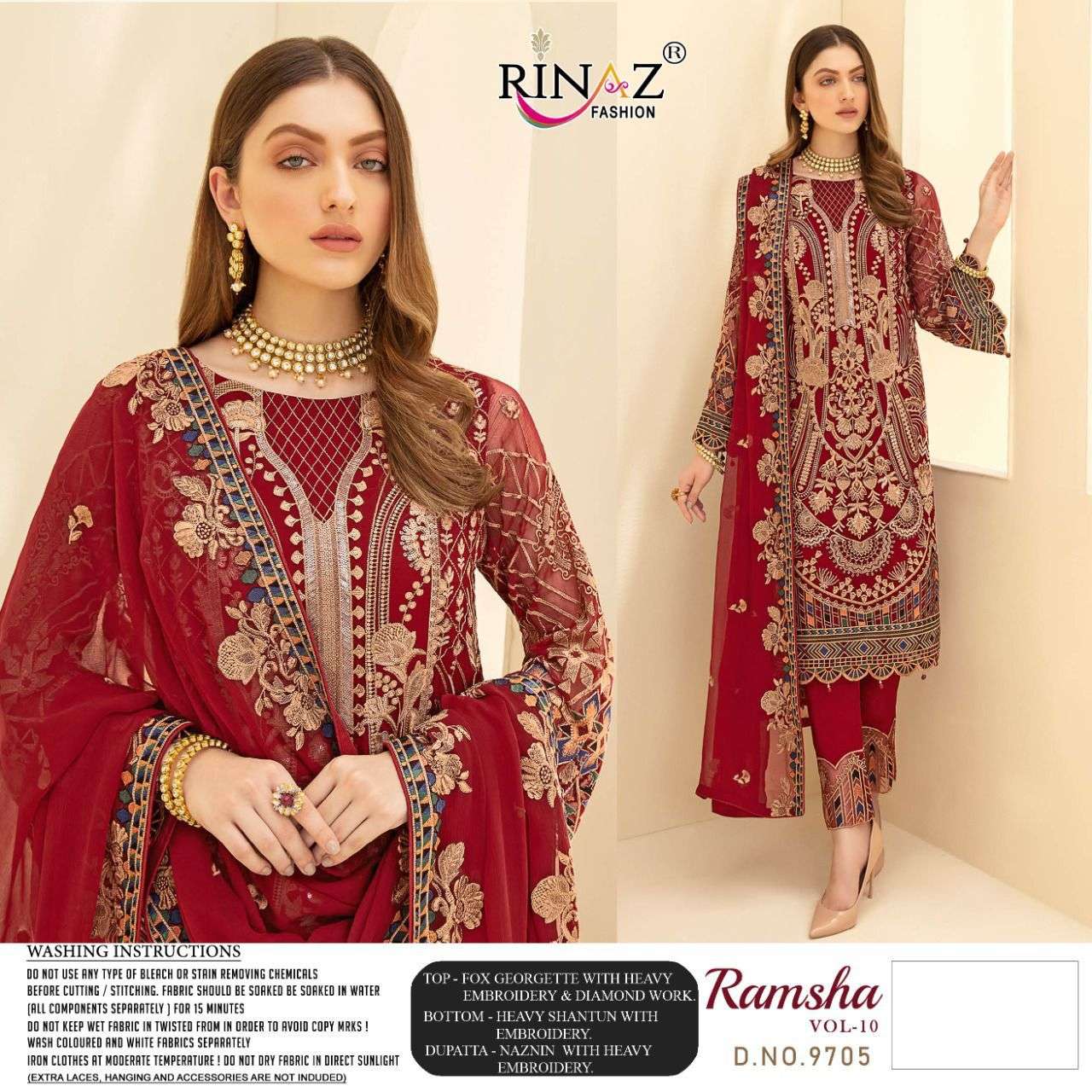 RAMSHA VOL-10 NX DESIGNER FAUX GEORGETTE SUIT 