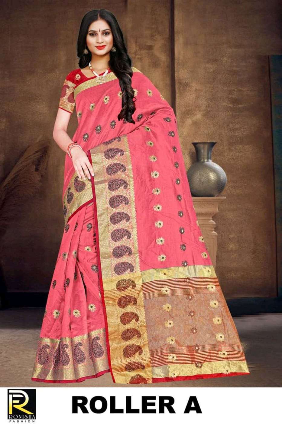 ranjna saree Roller soft cotton ethnic wear saree collection