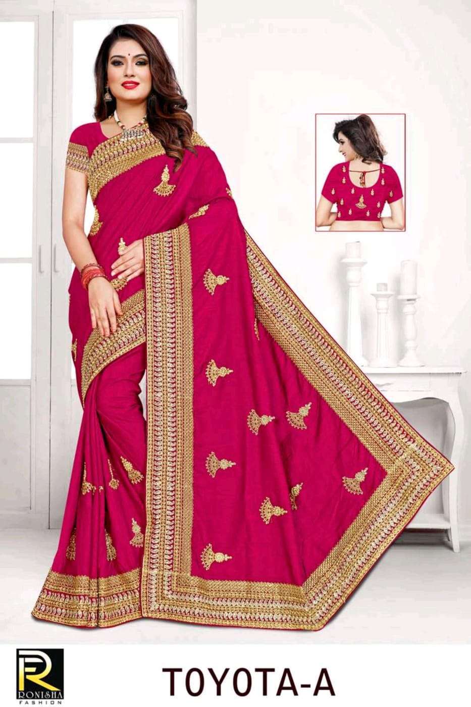 ranjna saree Toyota dola silk embroidery work saree 