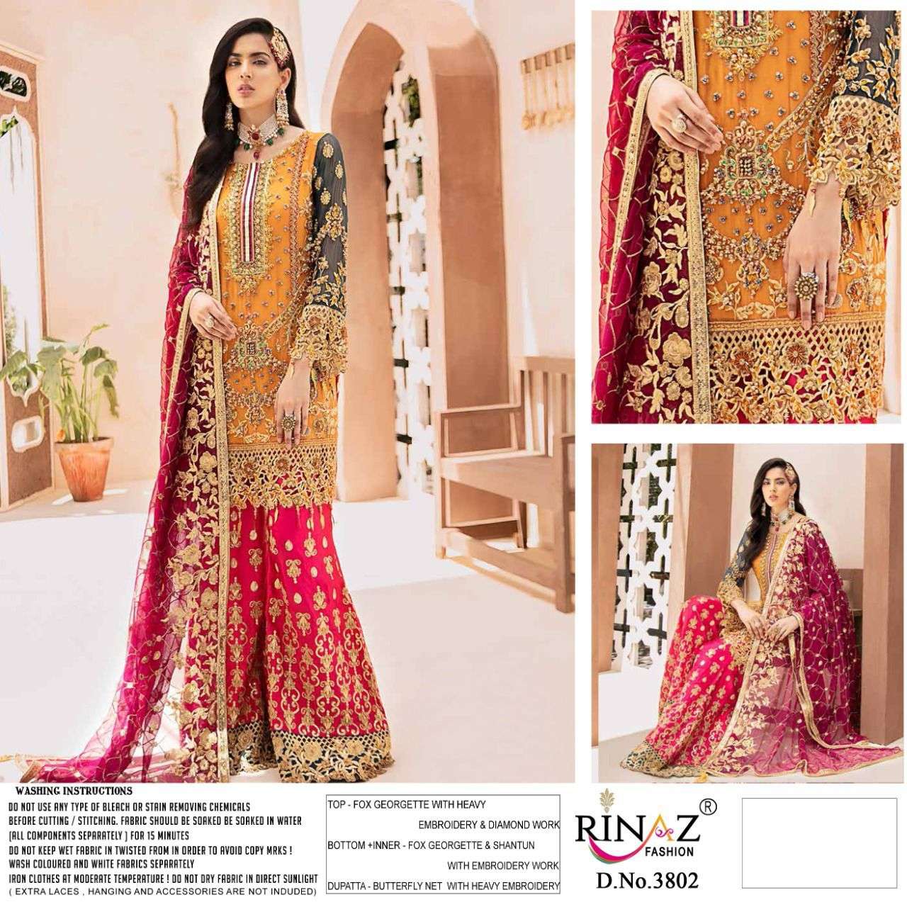 RINAZ FASHION 3802 DESIGNER FAUX GEORGETTE SUIT  