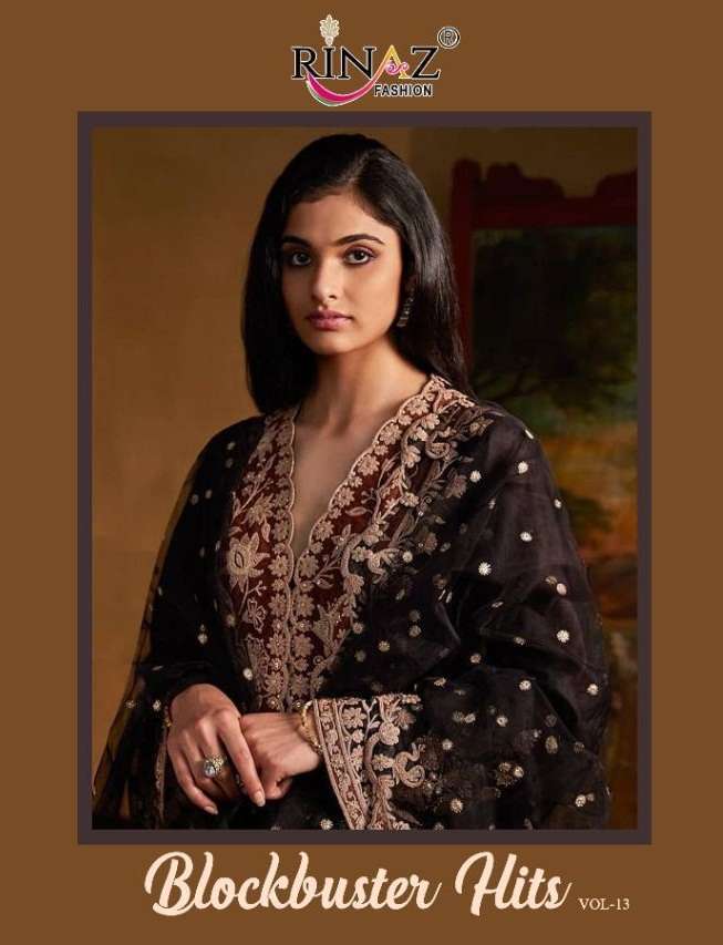 rinaz fashion block buster vol 13 series 9501-9503 faux georgette suits