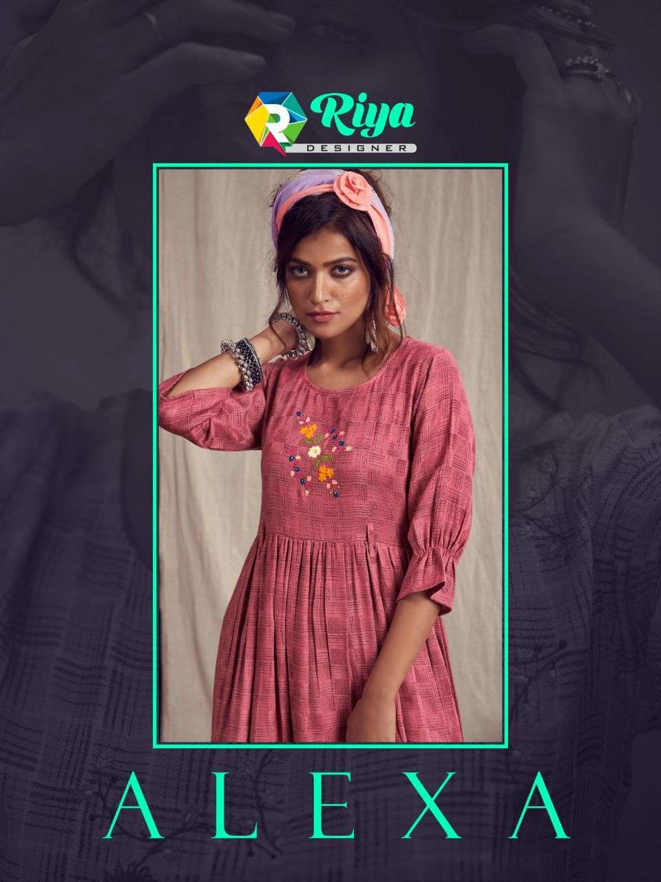 riya designer alexa series 4001-4005 Heavy Pashmina Weaving Checks kurti