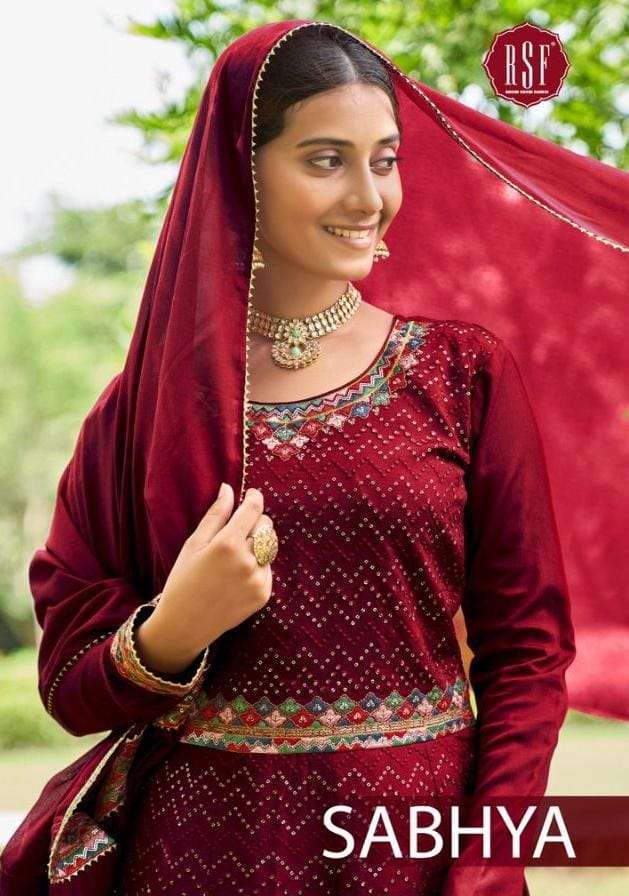 rsf sabhya series 19801-19804 Pure chinon silk suit